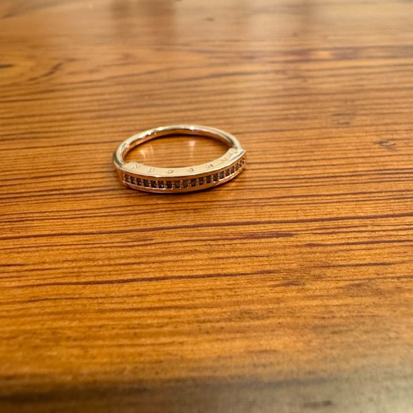 Pandora Signature I-D Pavé Ring ROSE GOLD Plated (Sz. 7.5) - Picture 8 of 10